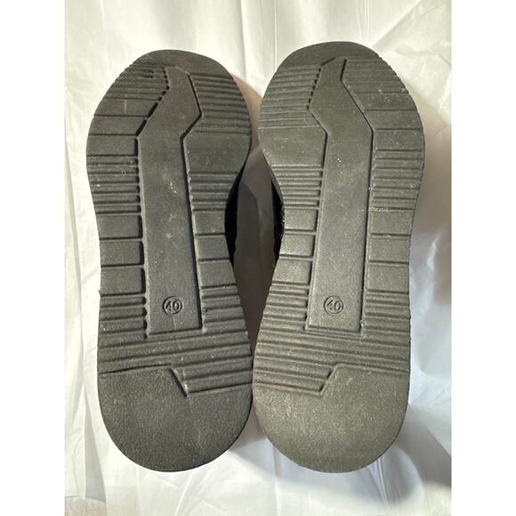 Donna Piu Platform Black Leather & Velvet Boots with Buckle size 9.5 - Picture 14 of 16